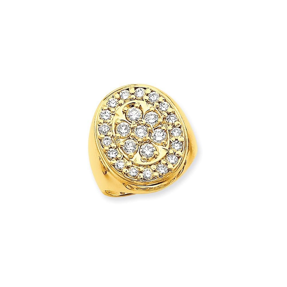 14k Yellow Gold Polished Men's 2ct. Diamond Ring