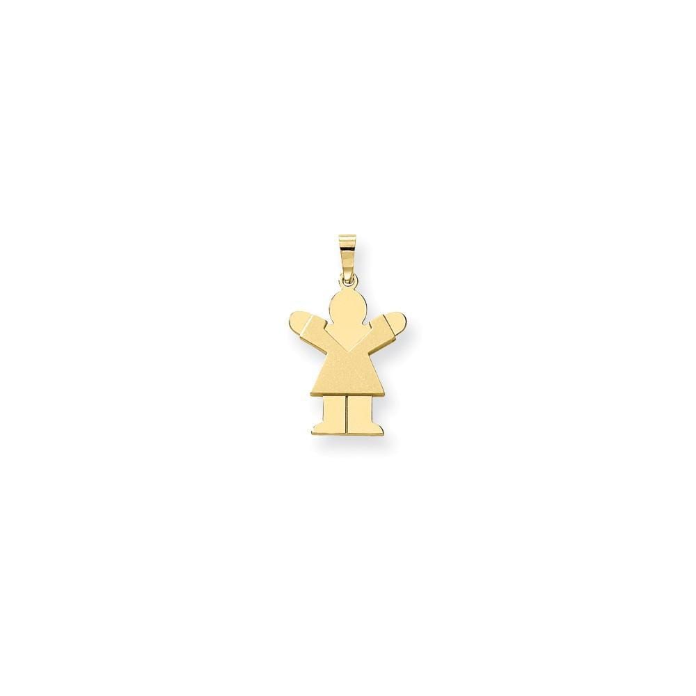 14k Yellow Gold Polished Satin Love Girl Charm