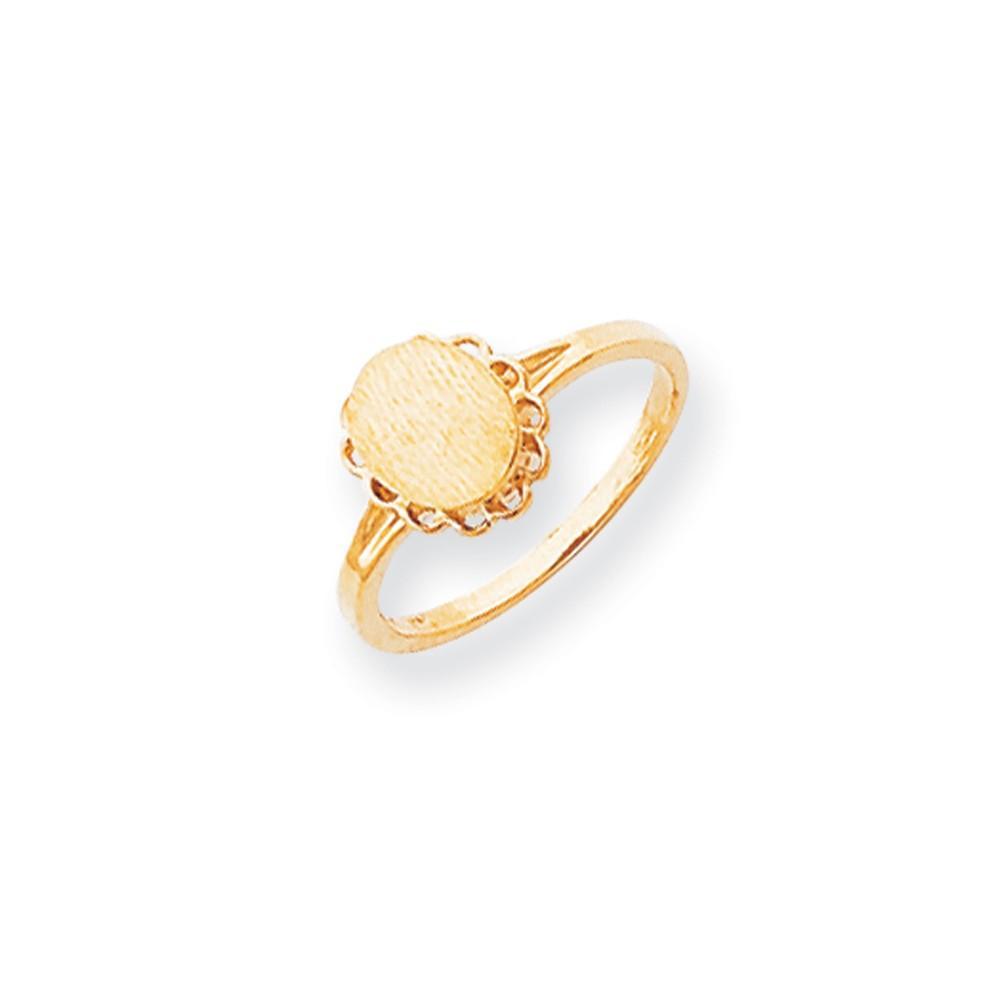 14k Yellow Gold Polished Solid Signet Ring