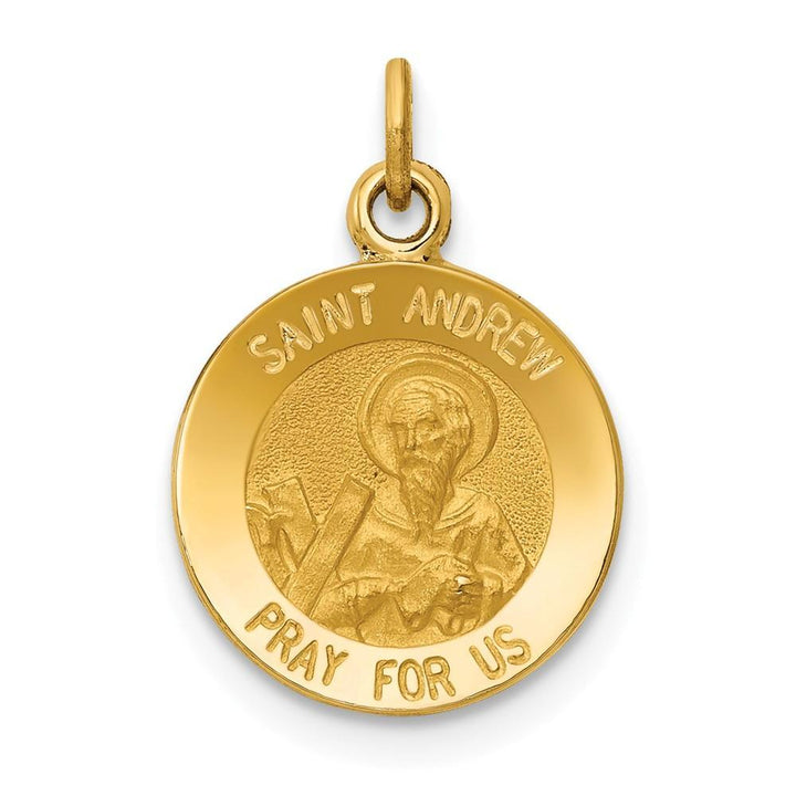 14k Yellow Gold Saint Andrew Medal Pendant