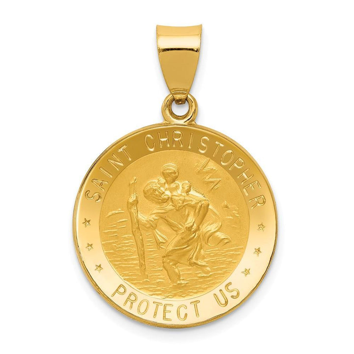 14k Yellow Gold Saint Christopher Medal Pendant