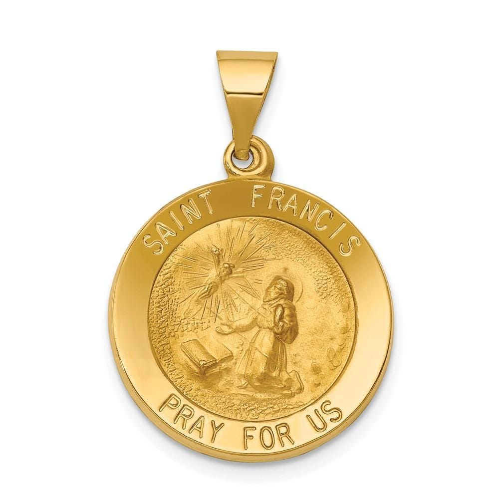 14k Yellow Gold Saint Francis Medal Pendant