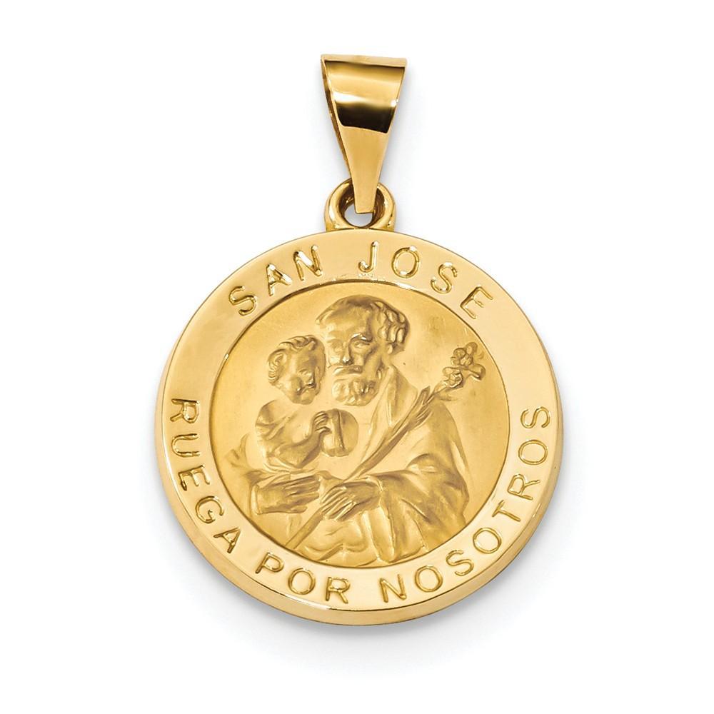 14k Yellow Gold Saint Joseph Medal Pendant