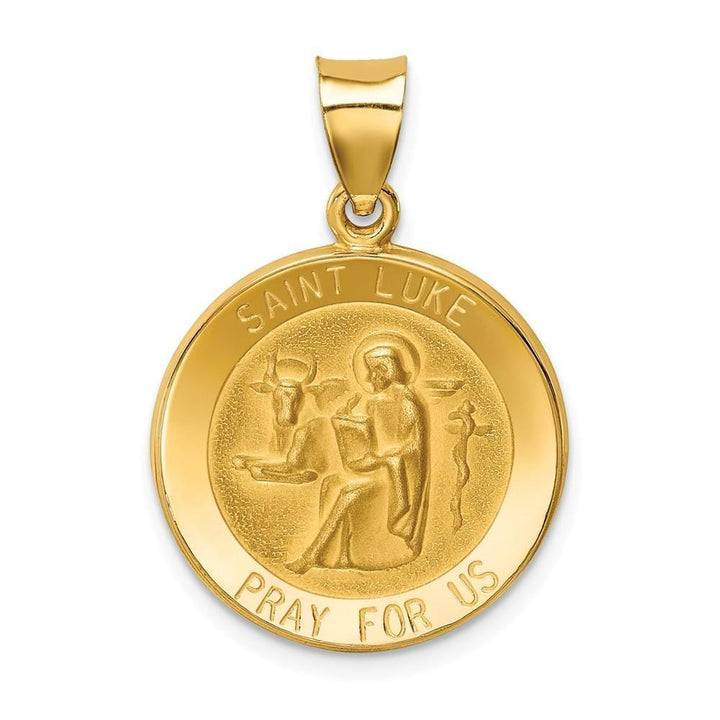 14k Yellow Gold Saint Luke Medal Pendant