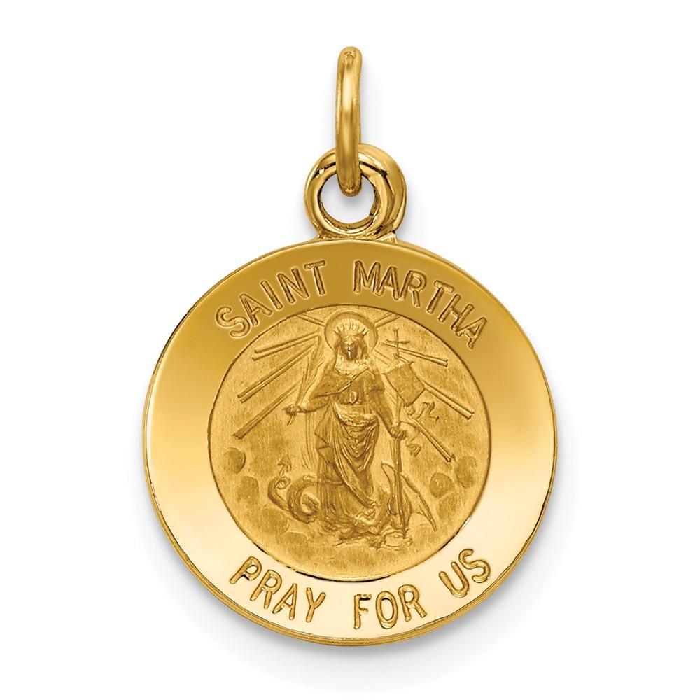 14k Yellow Gold Saint Martha Medal Pendant