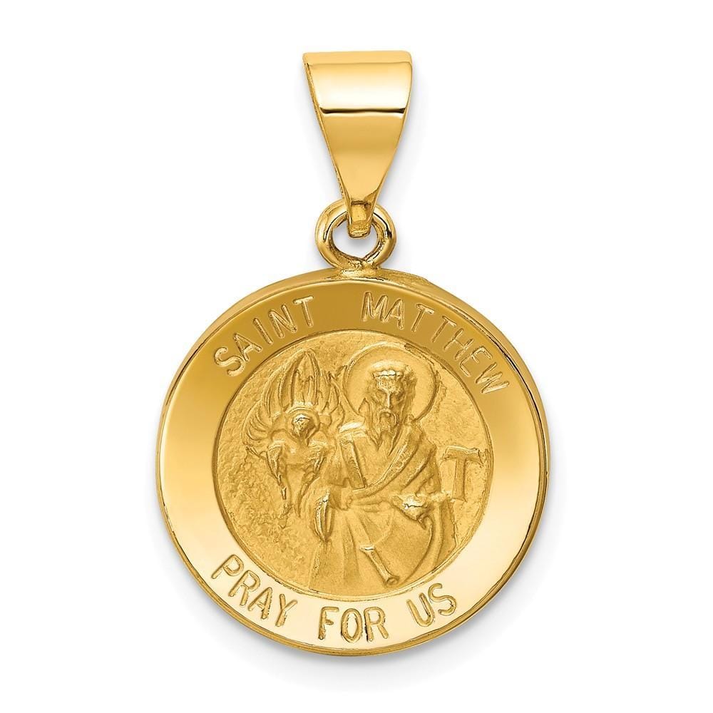 14k Yellow Gold Saint Matthew Medal Pendant