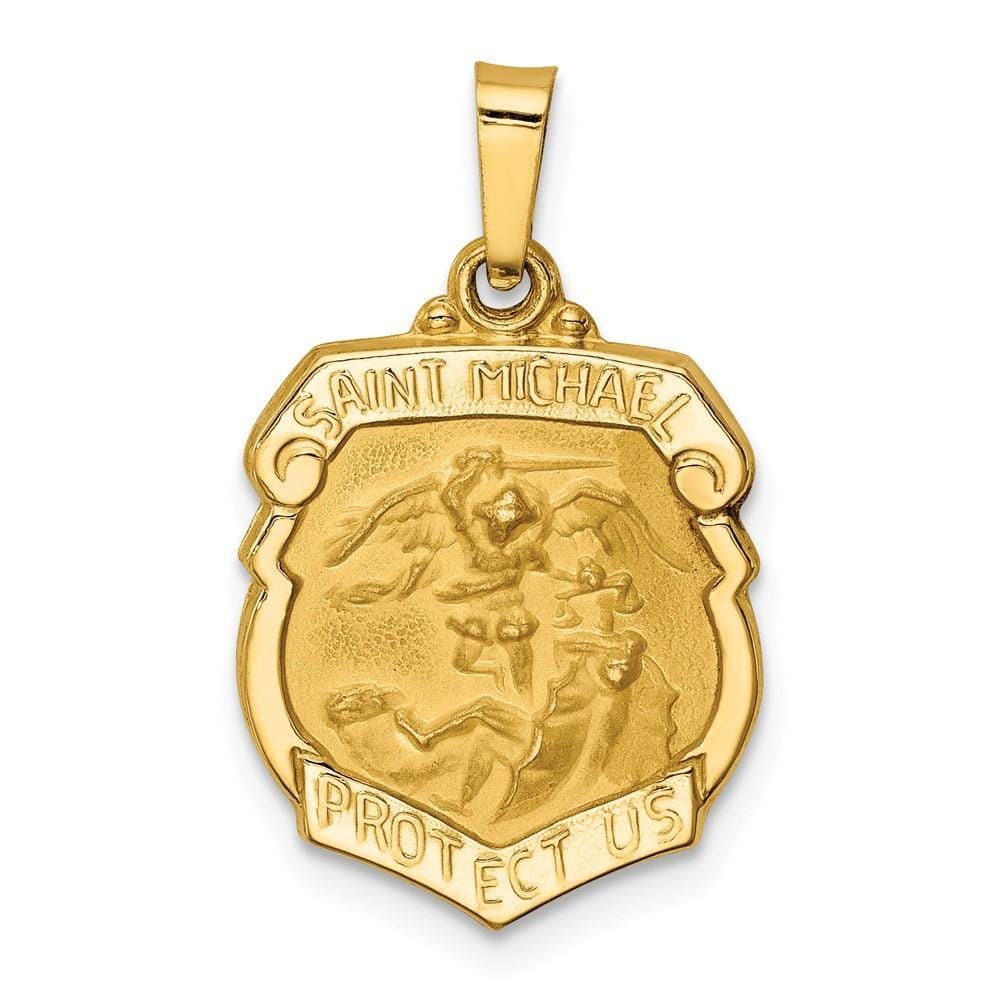 14k Yellow Gold Saint Michael Badge Medal