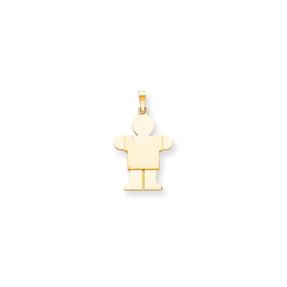 14k Yellow Gold Satin Solid Hugs Boy Charm