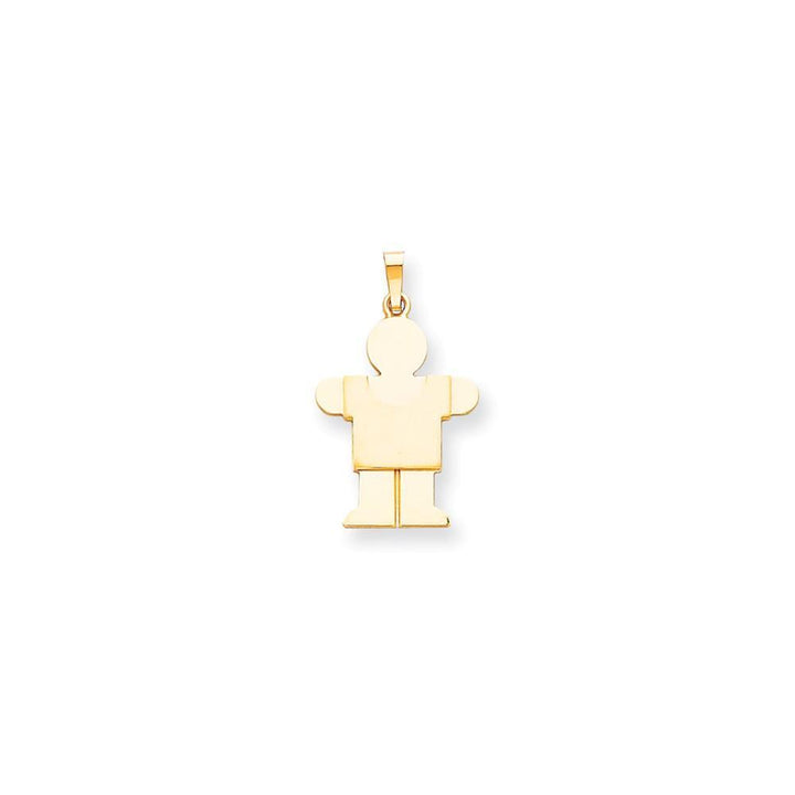 14k Yellow Gold Satin Solid Hugs Boy Charm