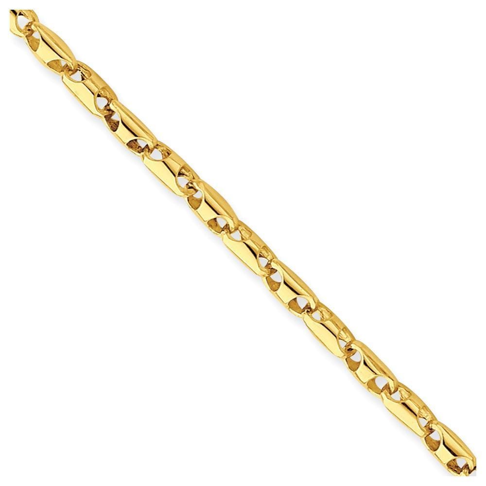 14k Yellow Gold Solid 3.00mm Fancy Link Chain