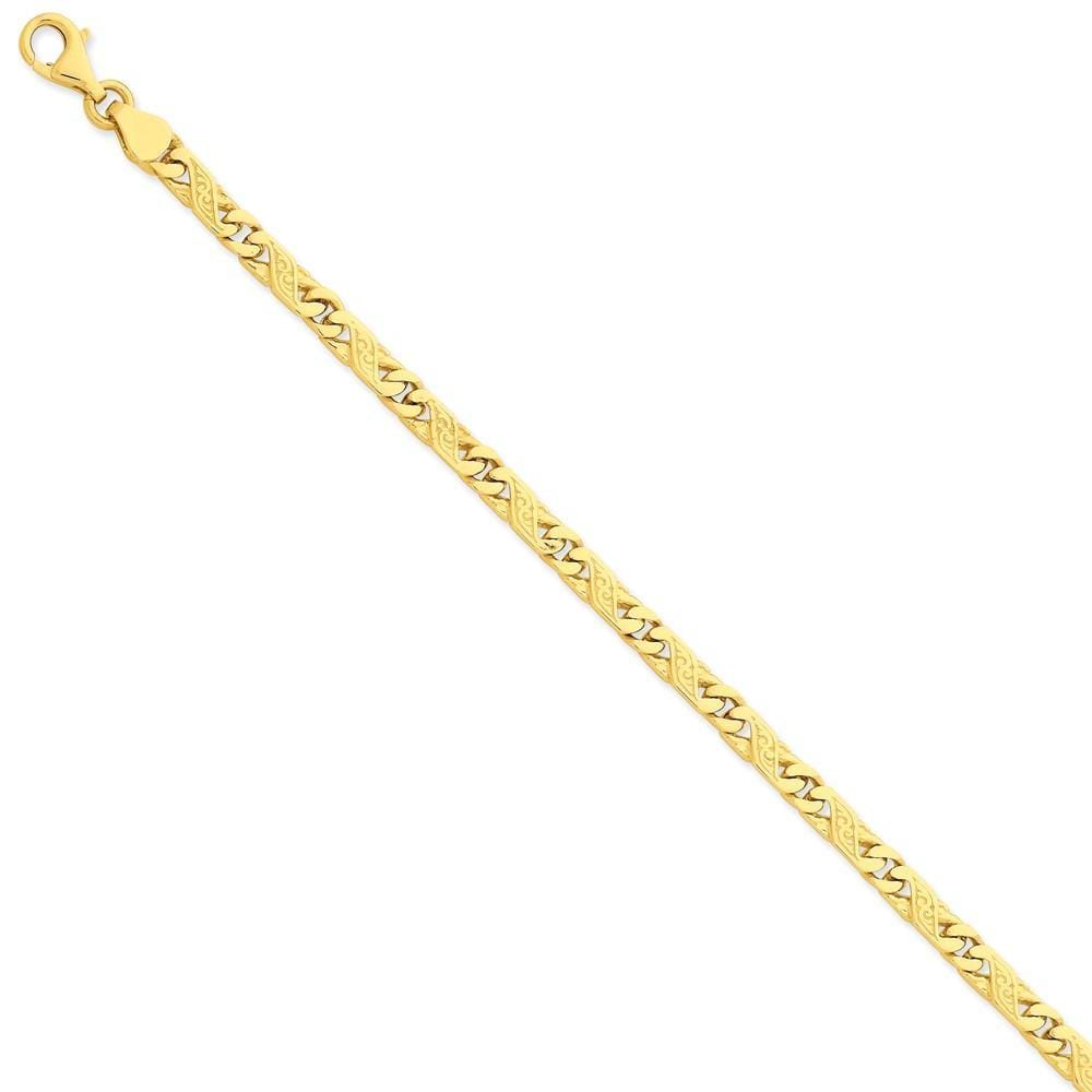 14k Yellow Gold Solid 5.00mm Fancy Link Chain