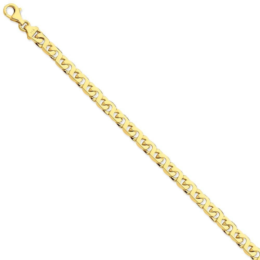 14k Yellow Gold Solid 6.00mm Fancy Link Chain