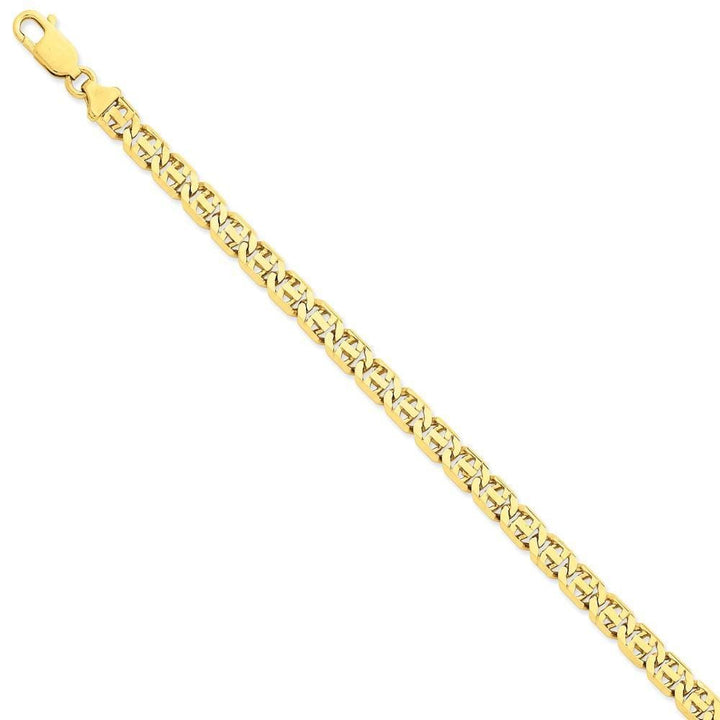14k Yellow Gold Solid 7.00mm Fancy Link Chain