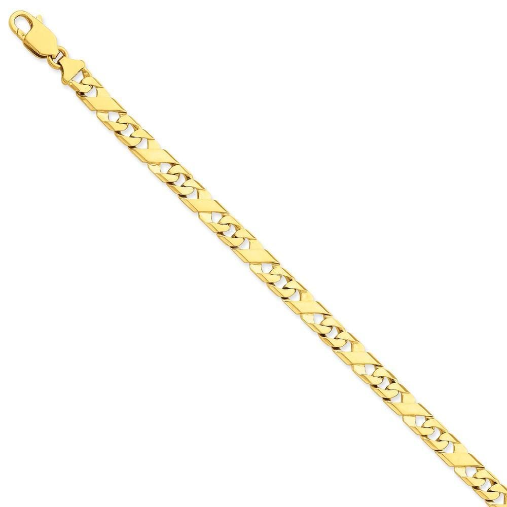 14k Yellow Gold Solid 7.00mm Fancy Link Chain
