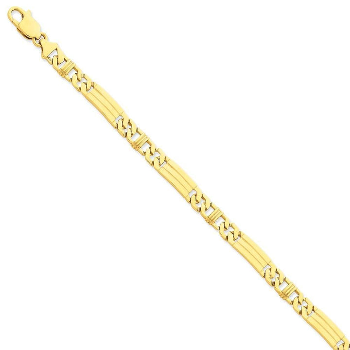 14k Yellow Gold Solid 7.00mm Fancy Link Chain