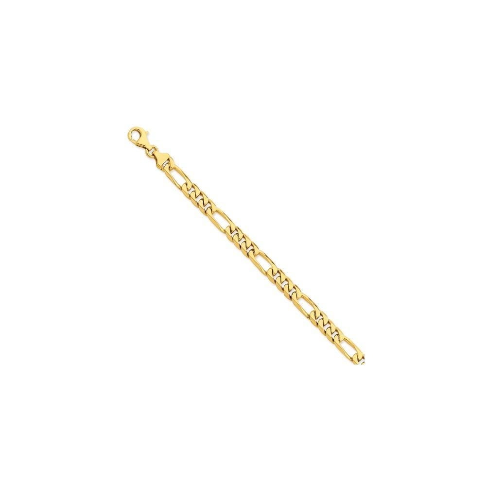 14k Yellow Gold Solid 7.00mm Figaro Link Chain