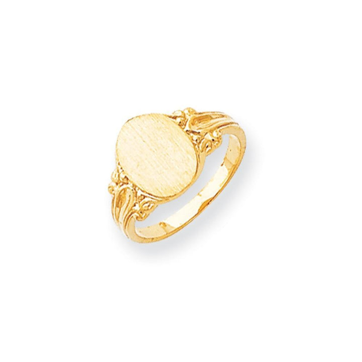 14k Yellow Gold Solid Back Signet Ring