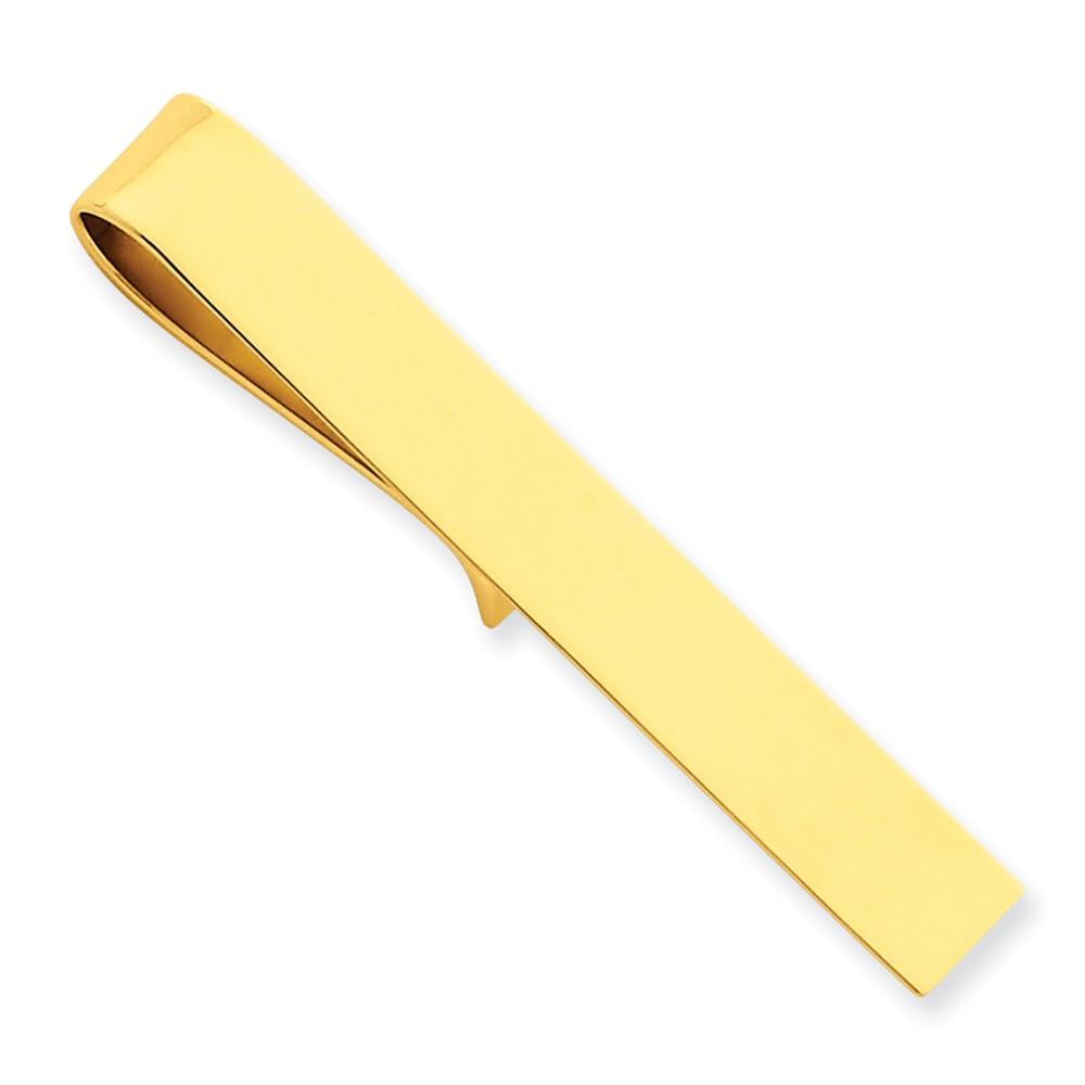14k Yellow Gold Solid Flat Design Tie Bar