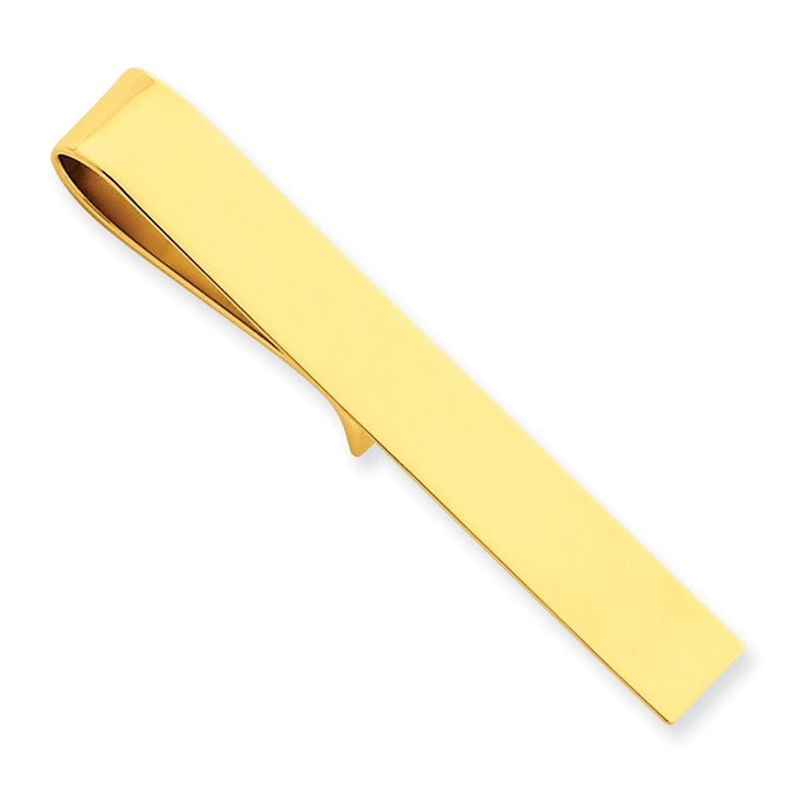 14k Yellow Gold Solid Flat Design Tie Bar