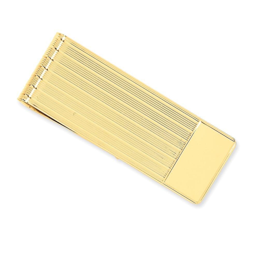 14k Yellow Gold Solid Line Design Money Clip.