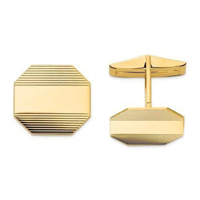 14k Yellow Gold Solid Octagon Design Cuff Links. at $ 963.36 only from Jewelryshopping.com