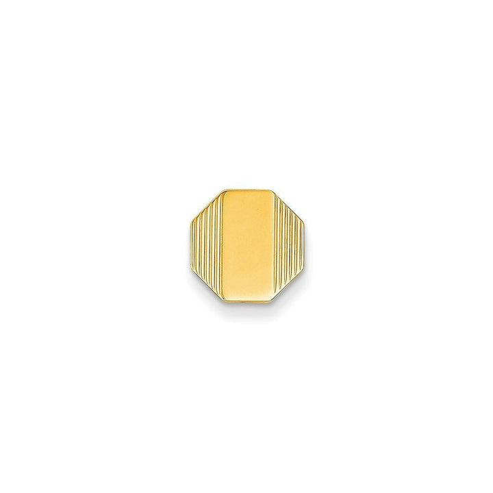 14k Yellow Gold Solid Octagon Design Tie Tac