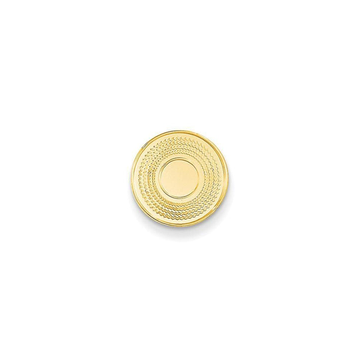 14k Yellow Gold Solid Round Design Tie Tac.