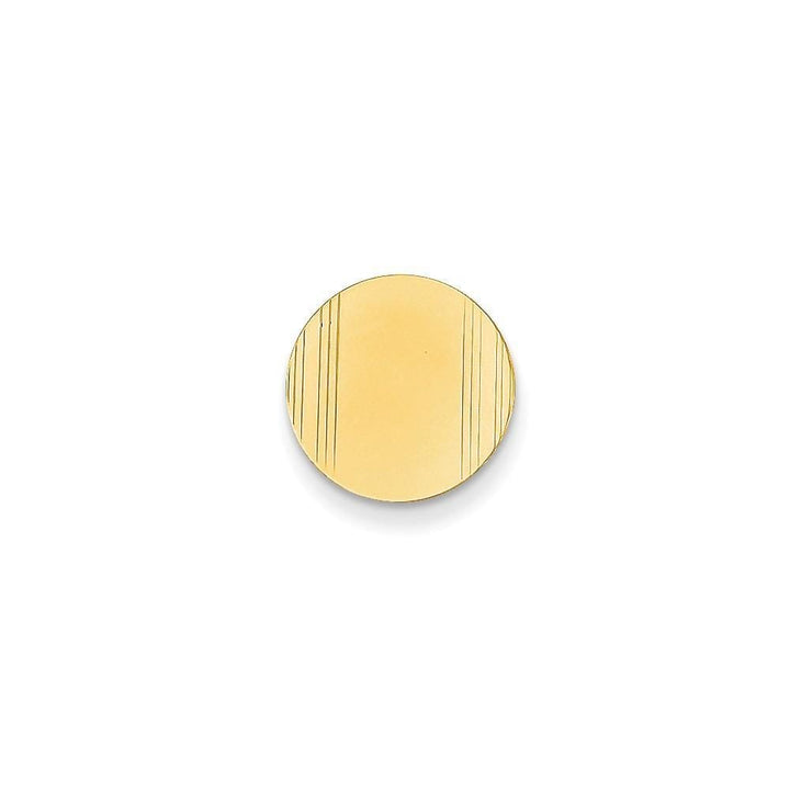 14k Yellow Gold Solid Round Design Tie Tac.