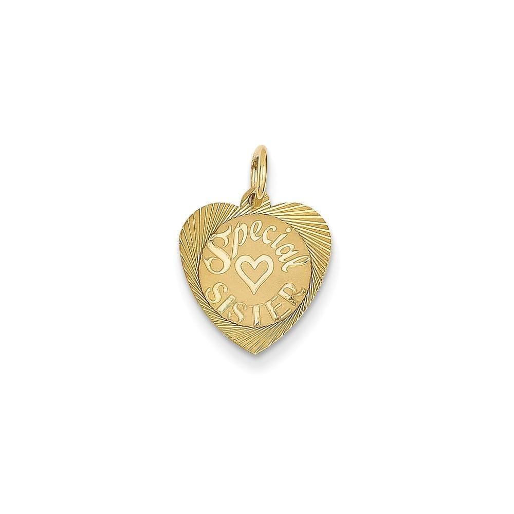 14k Yellow Gold Special Sister Charm Pendant