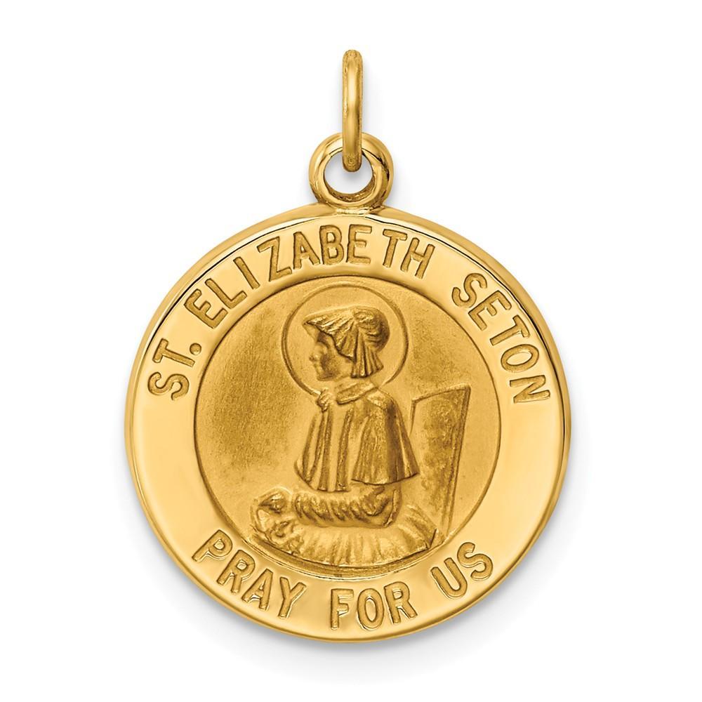 14k Yellow Gold St.Elizabeth Seton Medal Pendant