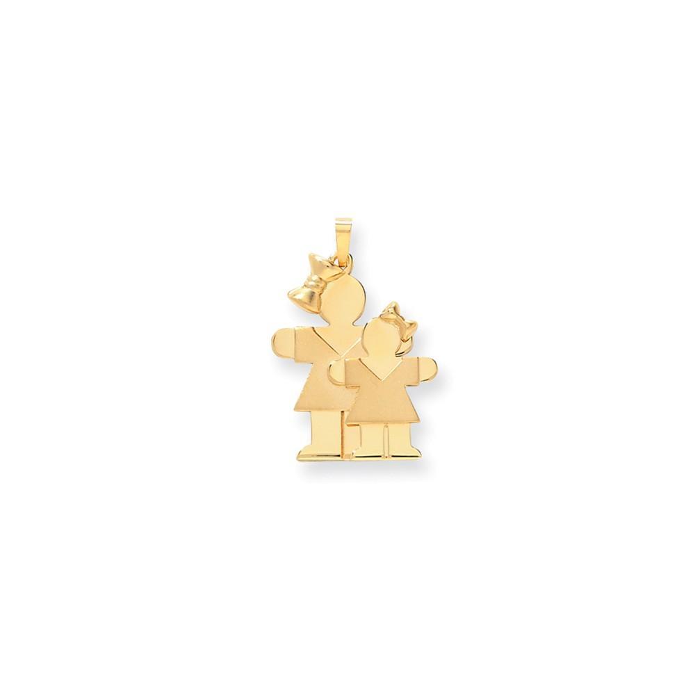 14k Yellow Gold Two Sisters Hugs Charm