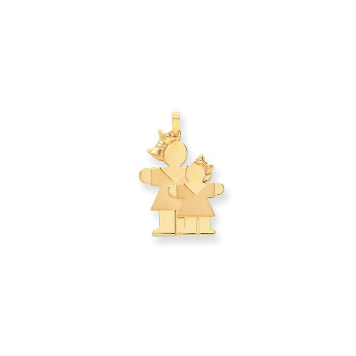 14k Yellow Gold Two Sisters Hugs Charm