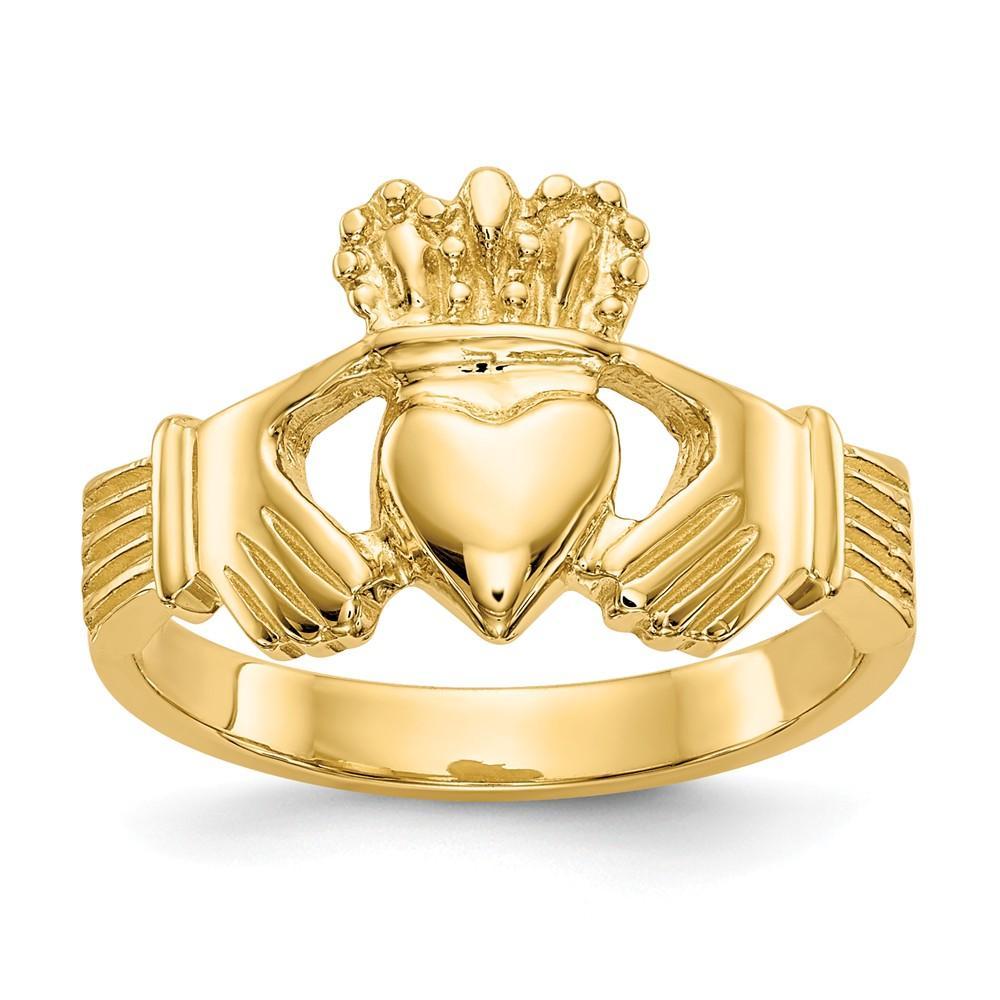 14kt yellow gold ladies claddagh ring