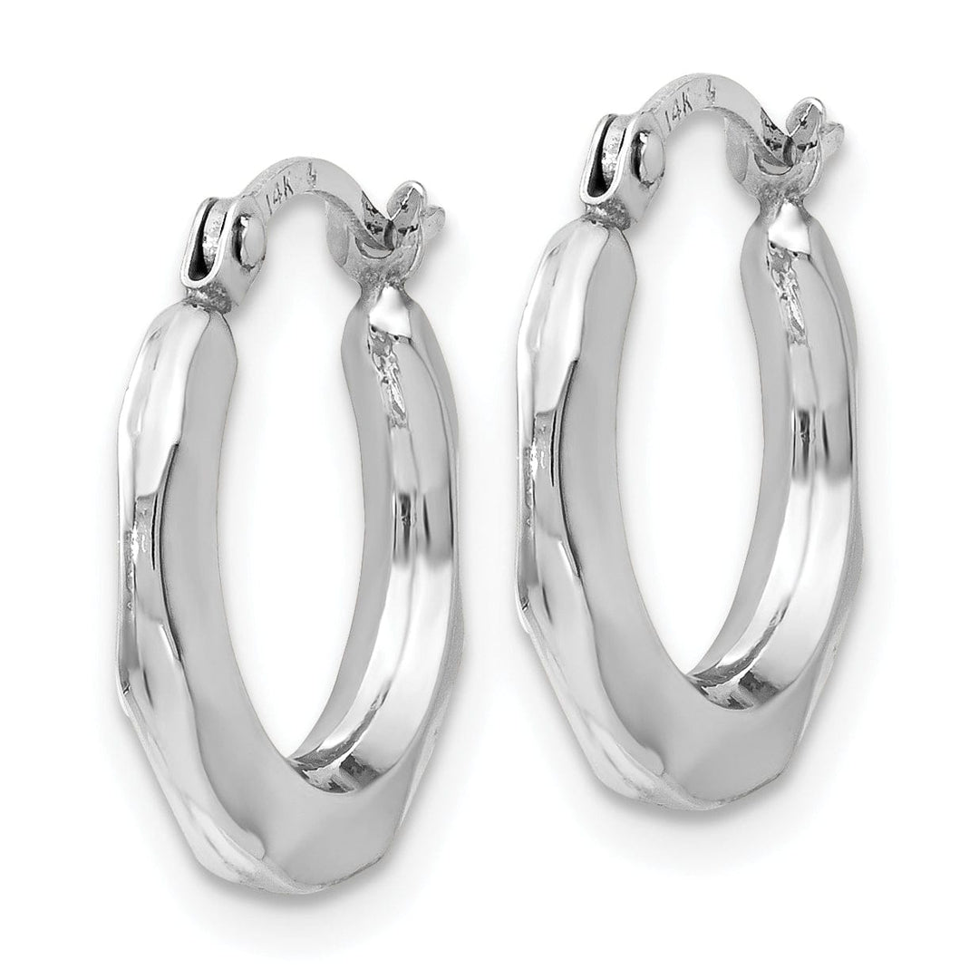 14k White Gold Hinged Hoop Earrings