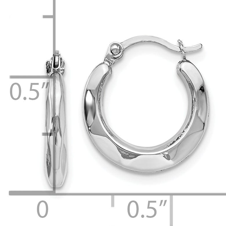 14k White Gold Hinged Hoop Earrings