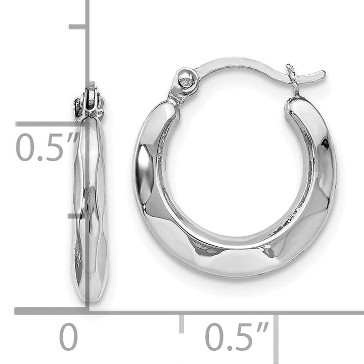 14k White Gold Hinged Hoop Earrings