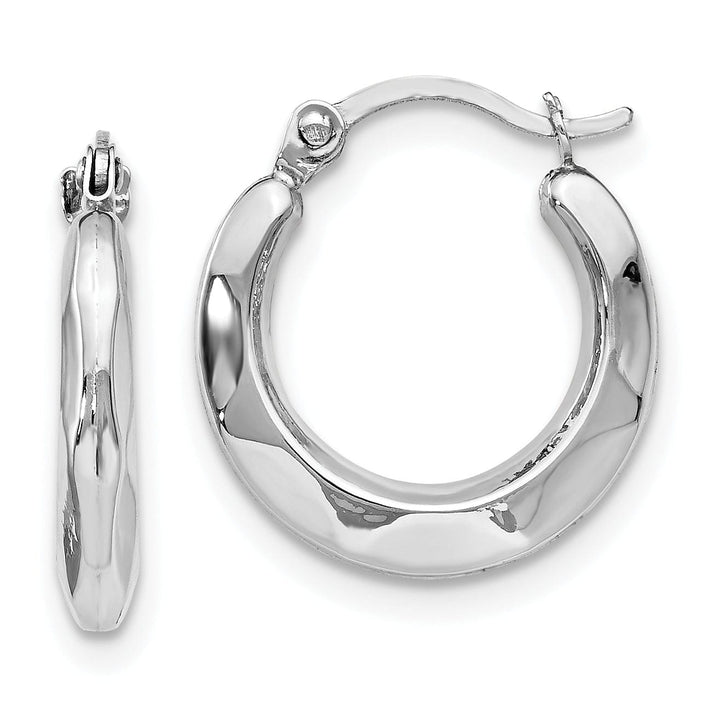 14k White Gold Hinged Hoop Earrings