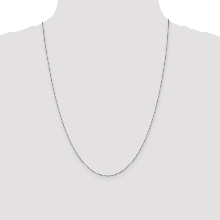 14K White Gold 1.1 mm Flat Cable Chain