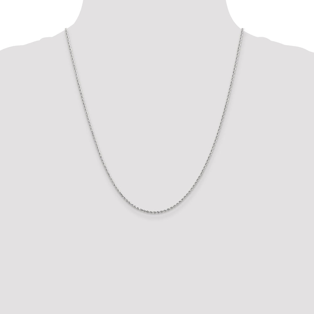 14K White Gold 1.5mm Diamond Cut Rope