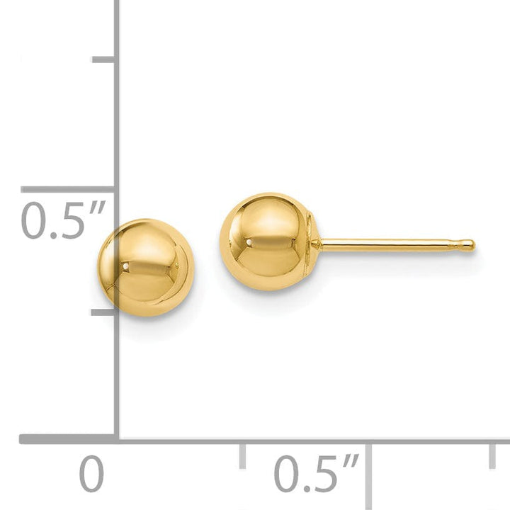 14k Yellow Gold 5mm Ball Post Earrings