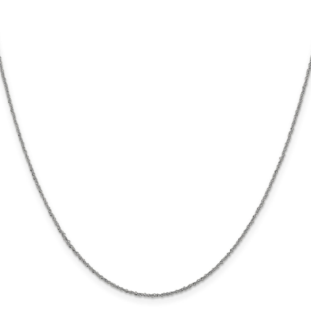 14K White Gold 1 mm Sparkle Singapore Chain