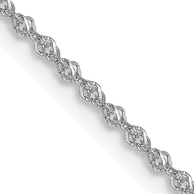 14K White Gold 1 mm Sparkle Singapore Chain at $ 198.85 only from Jewelryshopping.com