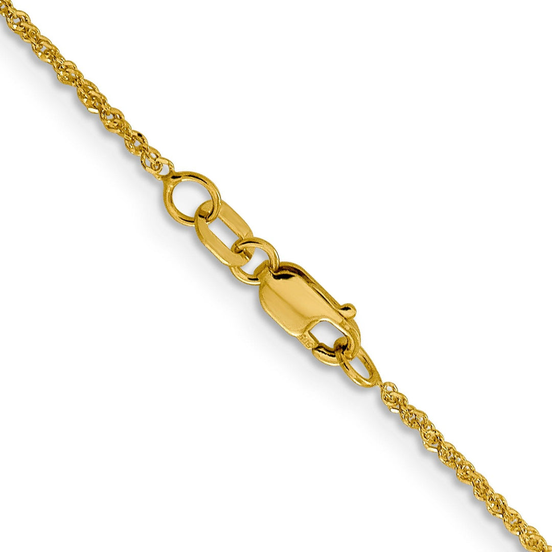 14k Yellow Gold 1.3 mm Sparkle Singapore Chain
