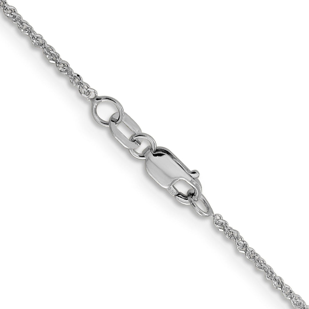 14K White Gold 1.3 mm Sparkle Singapore Chain