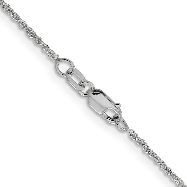 14K White Gold 1.3 mm Sparkle Singapore Chain