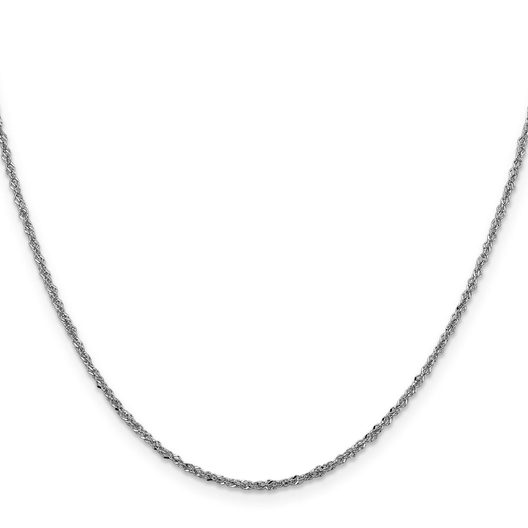 14K White Gold 1.6 mm Sparkle Singapore Chain