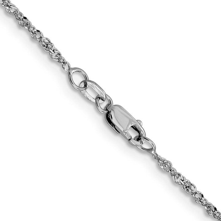 14K White Gold 1.6 mm Sparkle Singapore Chain