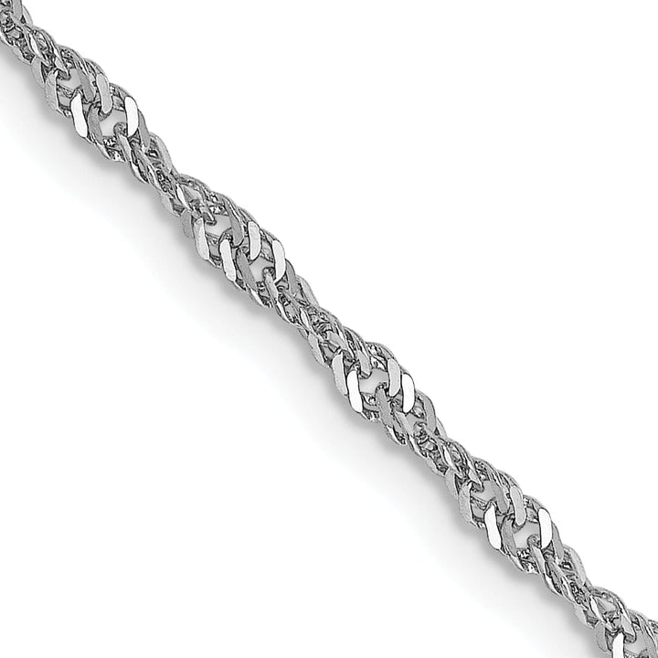 14K White Gold 1.6 mm Sparkle Singapore Chain