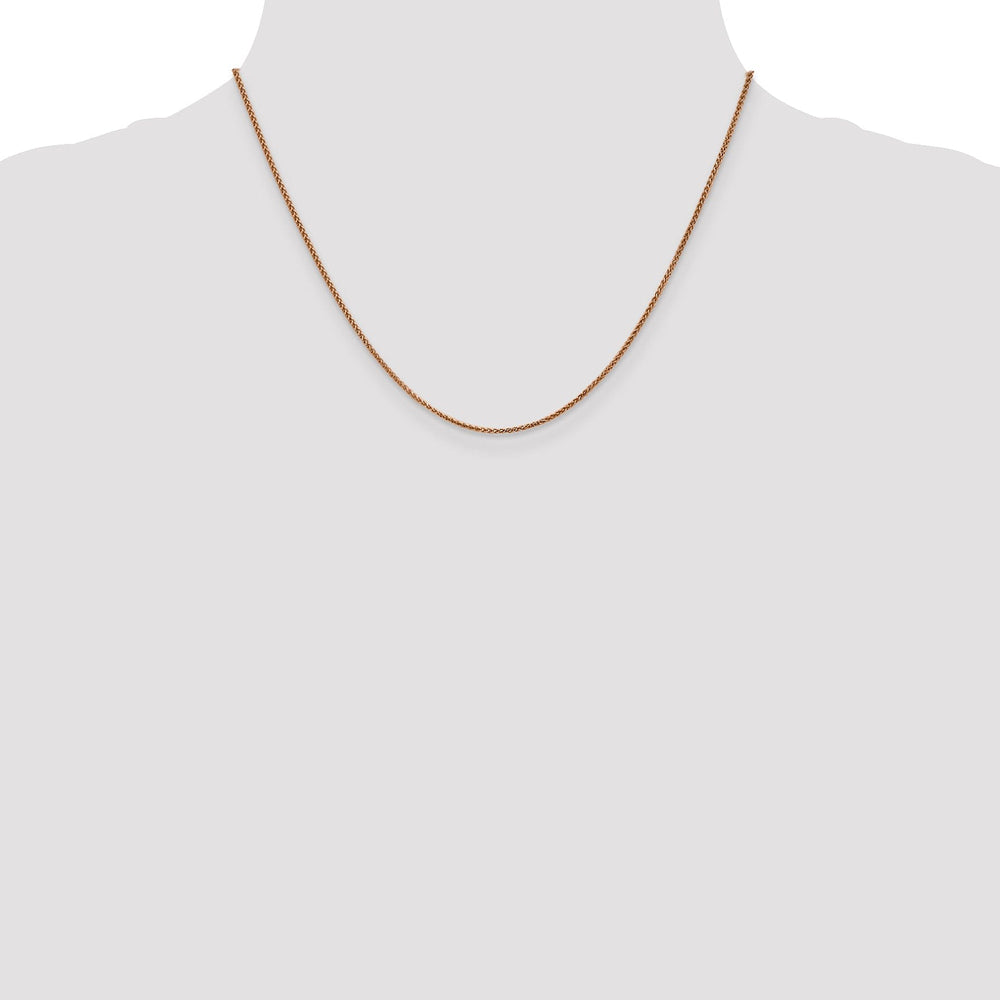 14K Rose Gold 1.2mm Spiga Wheat Chain