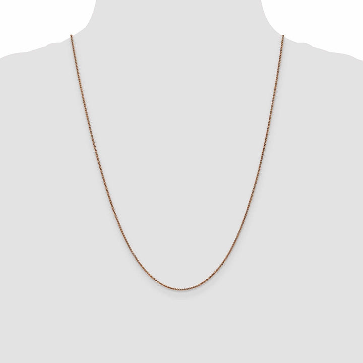 14K Rose Gold 1.2mm Spiga Wheat Chain